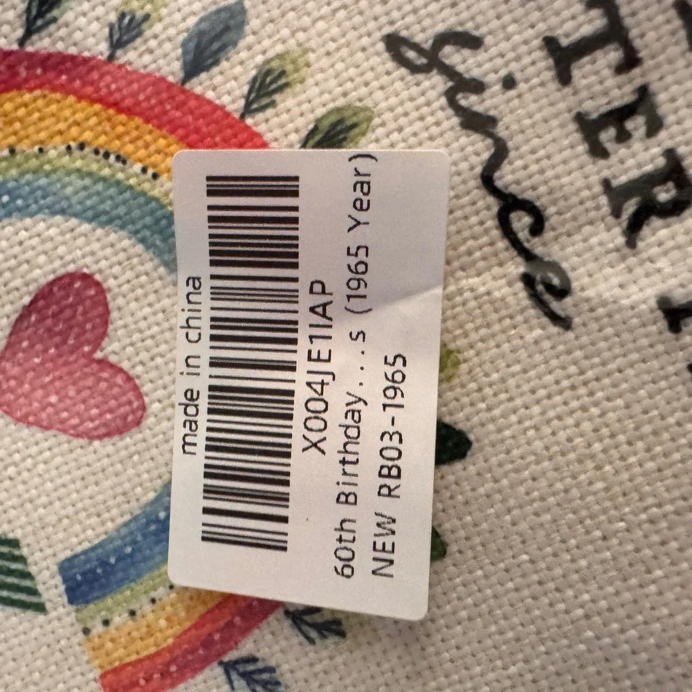 Born in 1965 Birthday Gift Zipper Pouch Rainbow Cosmetic Makeup Bag New